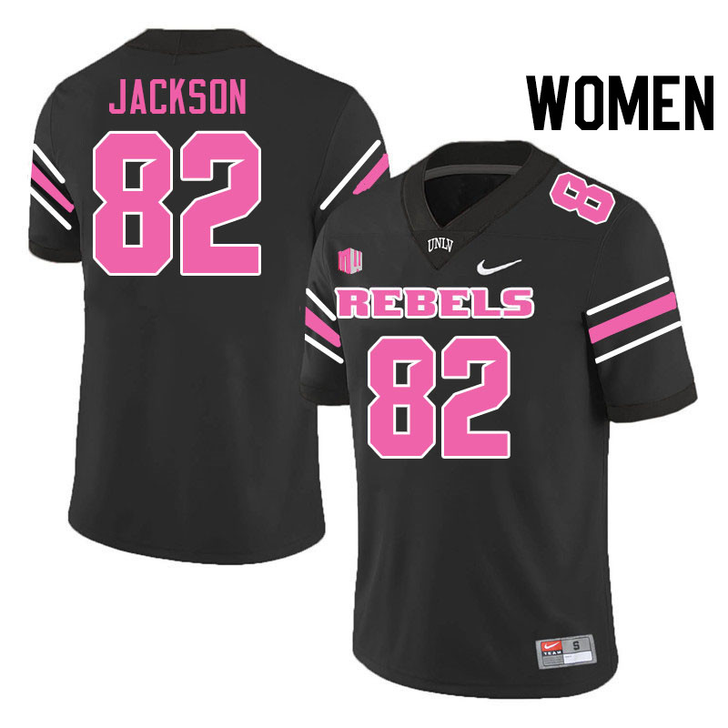 Women #82 Rashawn Jackson UNLV Rebels College Football Jerseys Stitched-Black